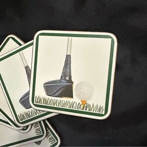 Vintage Pimpernel Tee Off, Golf Themed Coasters Set of 6.